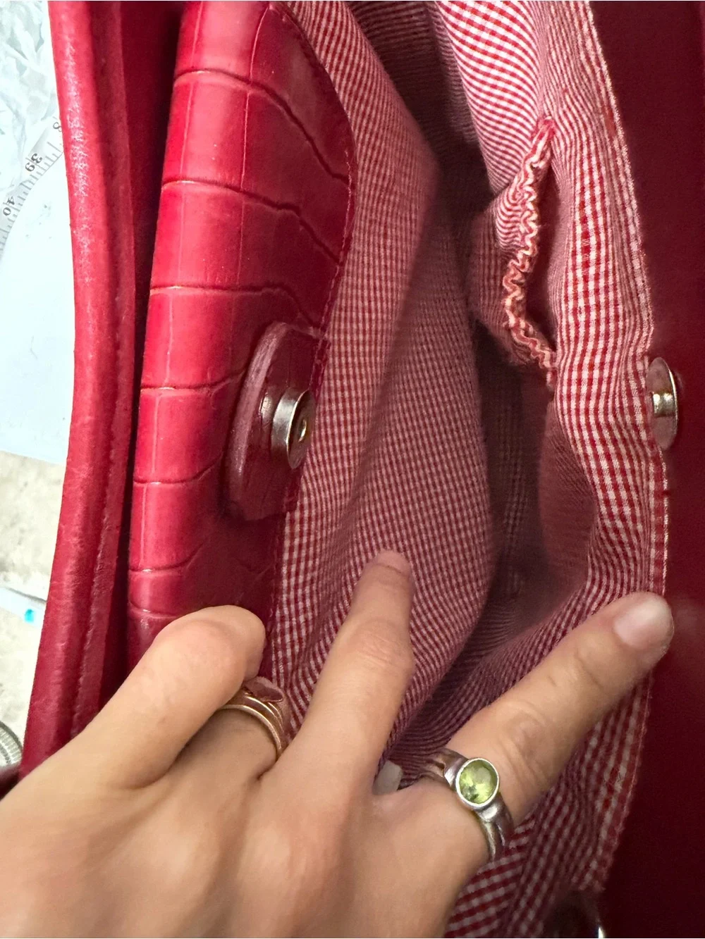 Woven Straw Tote Bag with Red Faux Croc Trim Cottagecore Summer Bag